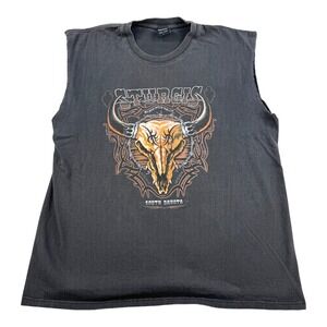 Vintage Sturgis Shirt Mens Large Black Sleeveless South Dakota Biker 2005 Rally